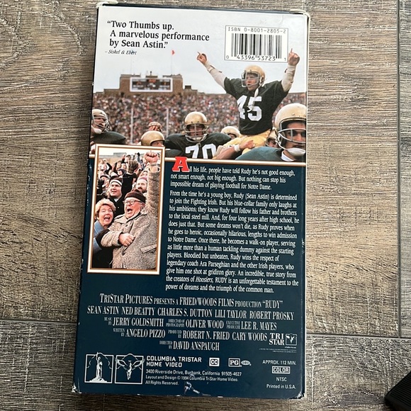 Rudy Vintage VHS Movie 1994~Bundle~ 2 For $20 Listings to save$$ - Picture 4 of 7